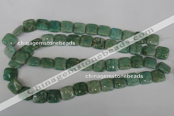 CAM1028 15.5 inches 16*16mm square natural Russian amazonite beads