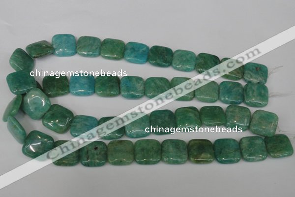 CAM1029 15.5 inches 18*18mm square natural Russian amazonite beads