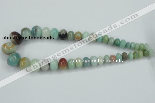 CAM106 15.5 inches multi-size rondelle amazonite gemstone beads