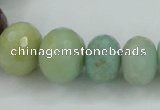 CAM107 15.5 inches multi-size faceted rondelle amazonite gemstone beads