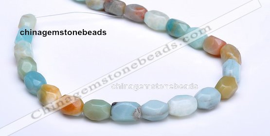 CAM11 faceted pebble 7*12mm natural amazonite beads Wholesale