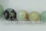 CAM110 15.5 inches multi-size faceted round amazonite gemstone beads