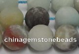 CAM1105 15.5 inches 14mm round matte amazonite beads wholesale