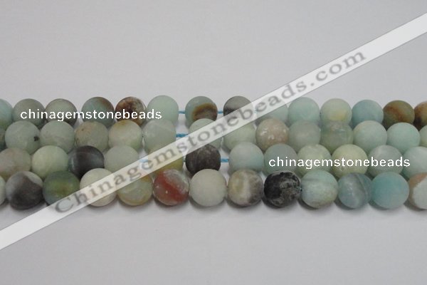 CAM1105 15.5 inches 14mm round matte amazonite beads wholesale