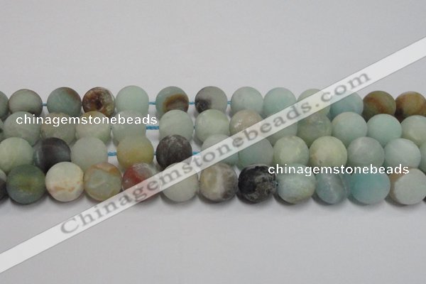 CAM1106 15.5 inches 16mm round matte amazonite beads wholesale