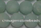 CAM1115 15.5 inches 14mm round matte amazonite beads wholesale