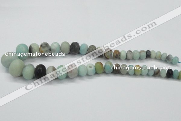 CAM1135 15.5 inches 6*10mm - 15*20mm rondelle matte amazonite beads