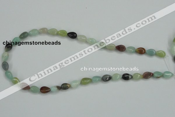 CAM115 15.5 inches 8*10mm flat teardrop amazonite gemstone beads