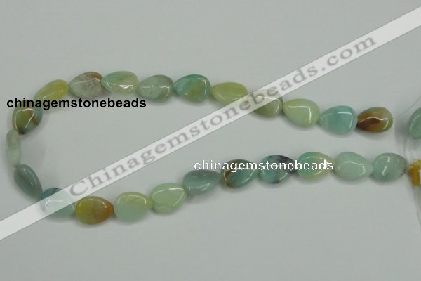 CAM116 15.5 inches 13*18mm flat teardrop amazonite gemstone beads