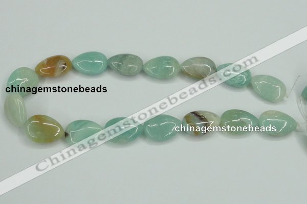 CAM117 15.5 inches 18*25mm flat teardrop amazonite gemstone beads