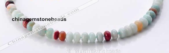 CAM12 5*8mm rondelle natural amazonite gemstone beads Wholesale