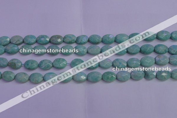 CAM1203 15.5 inches 10*14mm faceted oval Russian amazonite beads