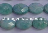 CAM1204 15.5 inches 12*16mm faceted oval Russian amazonite beads