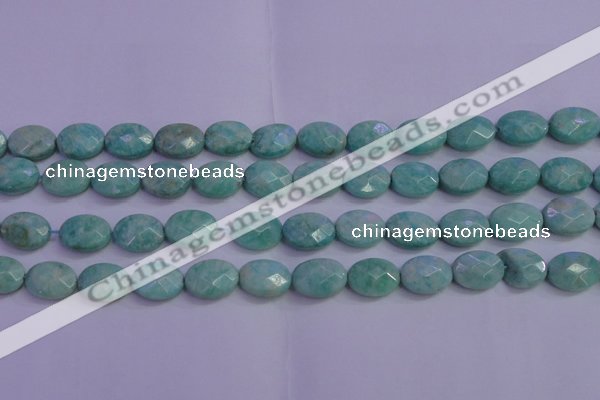 CAM1204 15.5 inches 12*16mm faceted oval Russian amazonite beads
