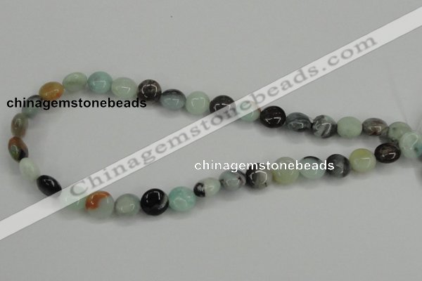CAM121 15.5 inches 12mm flat round amazonite gemstone beads