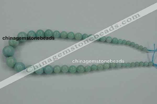 CAM125 15.5 inches multi-size round amazonite gemstone beads