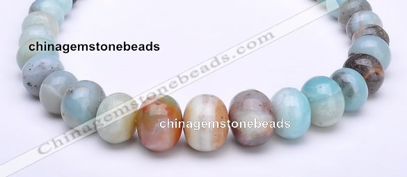 CAM14 15.5 inch different sizes roundel natural amazonite beads