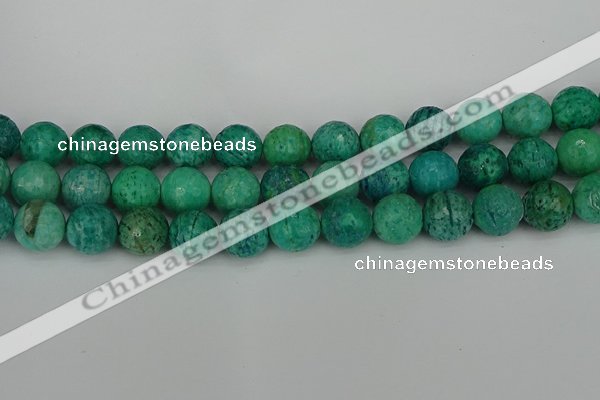 CAM1405 15.5 inches 14mm faceted round Russian amazonite beads