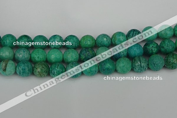 CAM1406 15.5 inches 16mm faceted round Russian amazonite beads