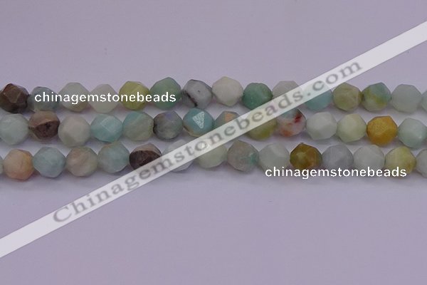 CAM1414 15.5 inches 12mm faceted nuggets amazonite gemstone beads