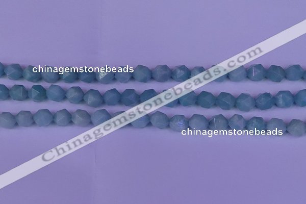 CAM1418 15.5 inches 10mm faceted nuggets Chinese amazonite beads