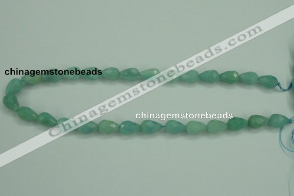 CAM142 15.5 inches 10*14mm faceted teardrop amazonite gemstone beads