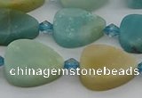 CAM1421 15.5 inches 11*16mm flat teardrop Chinese amazonite beads