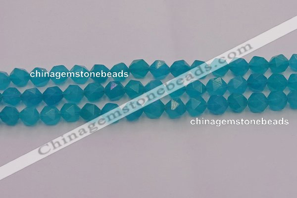 CAM1433 15.5 inches 10mm faceted nuggets dyed amazonite gemstone beads