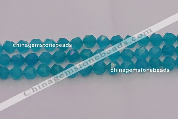 CAM1434 15.5 inches 12mm faceted nuggets dyed amazonite gemstone beads