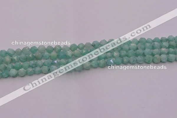 CAM1436 15.5 inches 6mm faceted nuggets amazonite gemstone beads