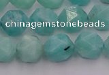 CAM1438 15.5 inches 10mm faceted nuggets amazonite gemstone beads