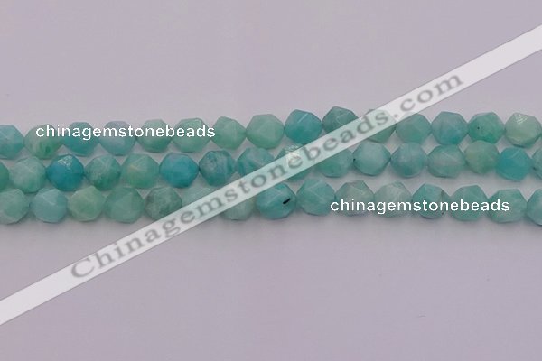 CAM1438 15.5 inches 10mm faceted nuggets amazonite gemstone beads