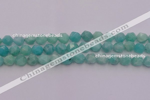 CAM1439 15.5 inches 12mm faceted nuggets amazonite gemstone beads