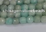 CAM1450 15.5 inches 4mm faceted round amazonite gemstone beads