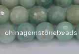 CAM1453 15.5 inches 10mm faceted round amazonite gemstone beads