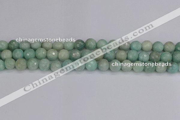 CAM1453 15.5 inches 10mm faceted round amazonite gemstone beads