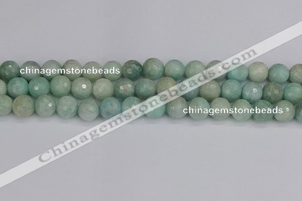 CAM1454 15.5 inches 12mm faceted round amazonite gemstone beads