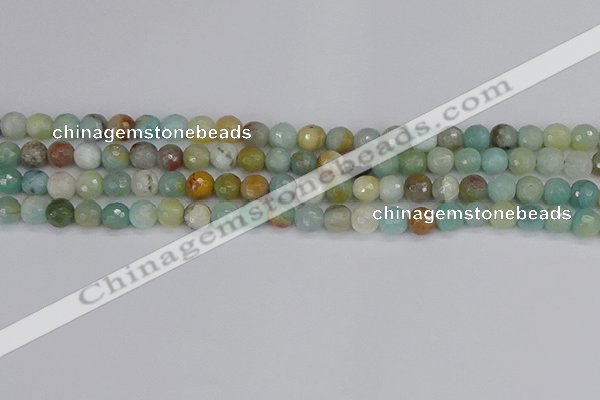 CAM1459 15.5 inches 6mm faceted round amazonite beads wholesale