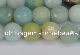 CAM1461 15.5 inches 10mm faceted round amazonite beads wholesale