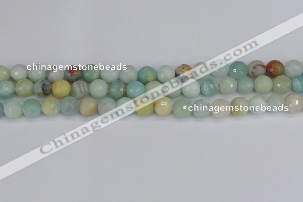 CAM1461 15.5 inches 10mm faceted round amazonite beads wholesale