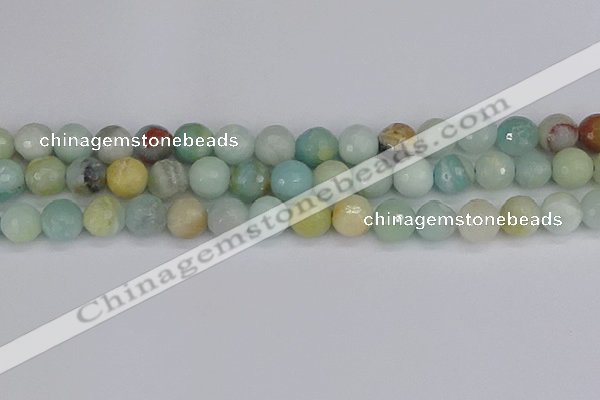 CAM1462 15.5 inches 12mm faceted round amazonite beads wholesale