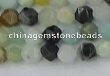 CAM1466 15.5 inches 6mm faceted nuggets black amazonite beads