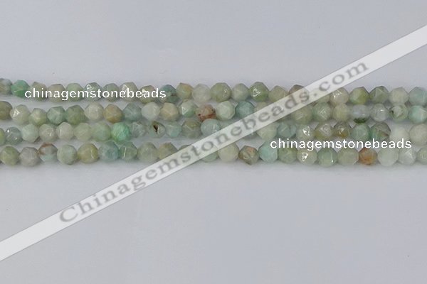 CAM1472 15.5 inches 6mm faceted nuggets Brazilian amazonite beads