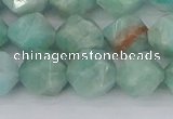 CAM1474 15.5 inches 10mm faceted nuggets Brazilian amazonite beads