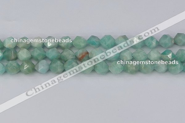 CAM1475 15.5 inches 12mm faceted nuggets Brazilian amazonite beads