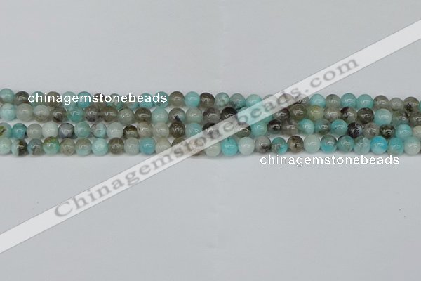 CAM1480 15.5 inches 4mm round Madagascar black amazonite beads