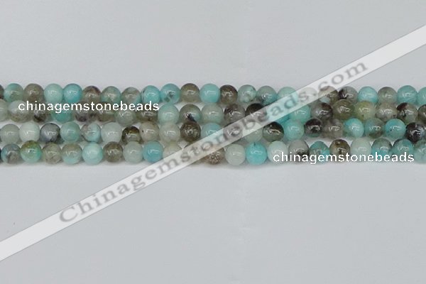 CAM1481 15.5 inches 6mm round Madagascar black amazonite beads