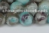 CAM1484 15.5 inches 12mm round Madagascar black amazonite beads