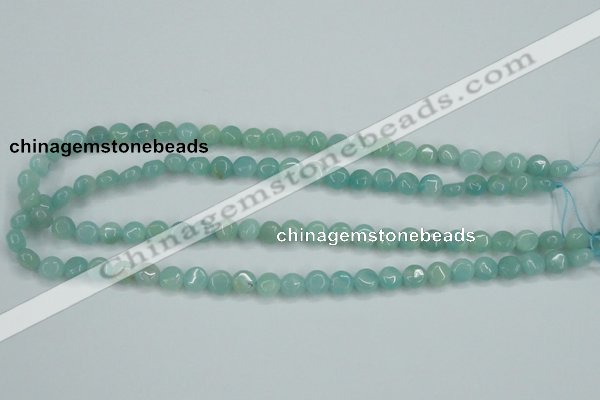 CAM151 15.5 inches 8mm flat round amazonite gemstone beads