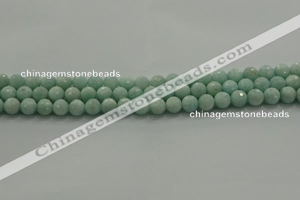 CAM1512 15.5 inches 8mm faceted round natural peru amazonite beads